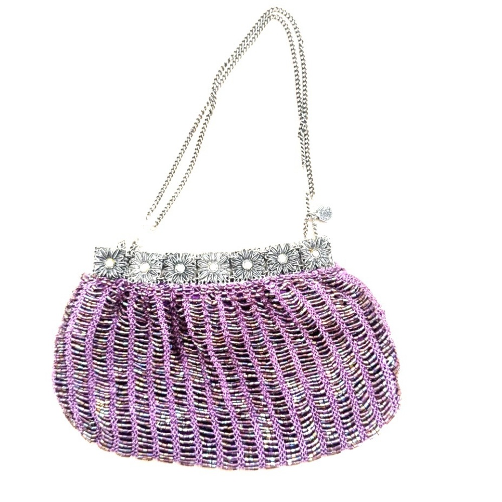 Gorgeous Clara Kasavina Violet Beaded Evening Bag
